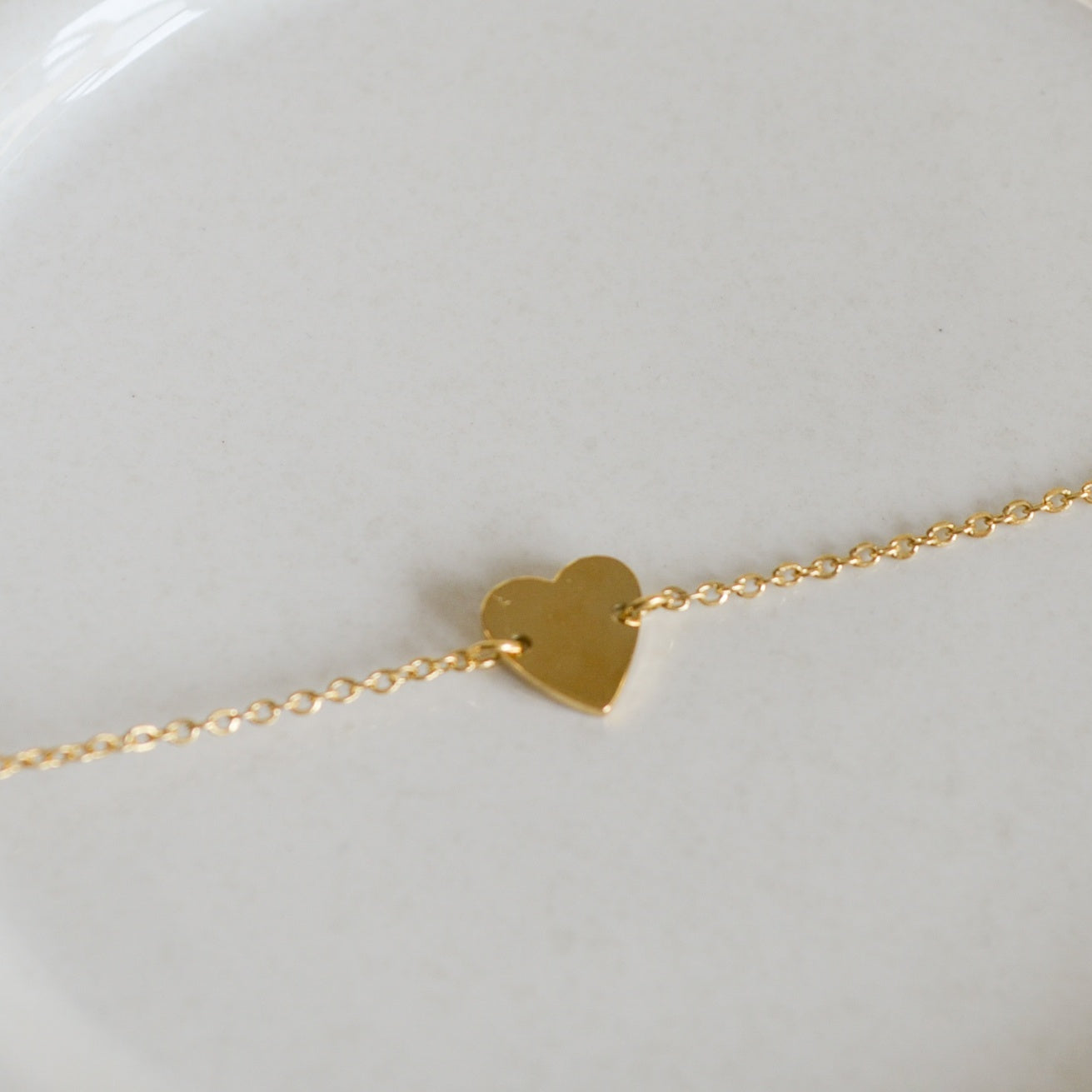 Alyssa gold dainty heart charm bracelet sale