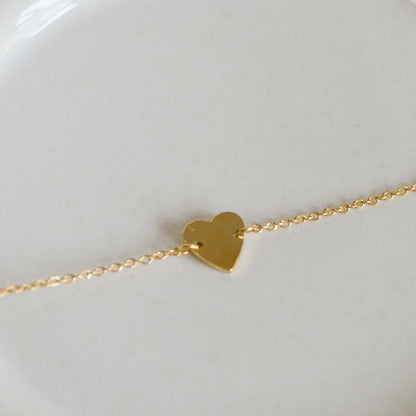 Alyssa gold dainty heart charm bracelet sale