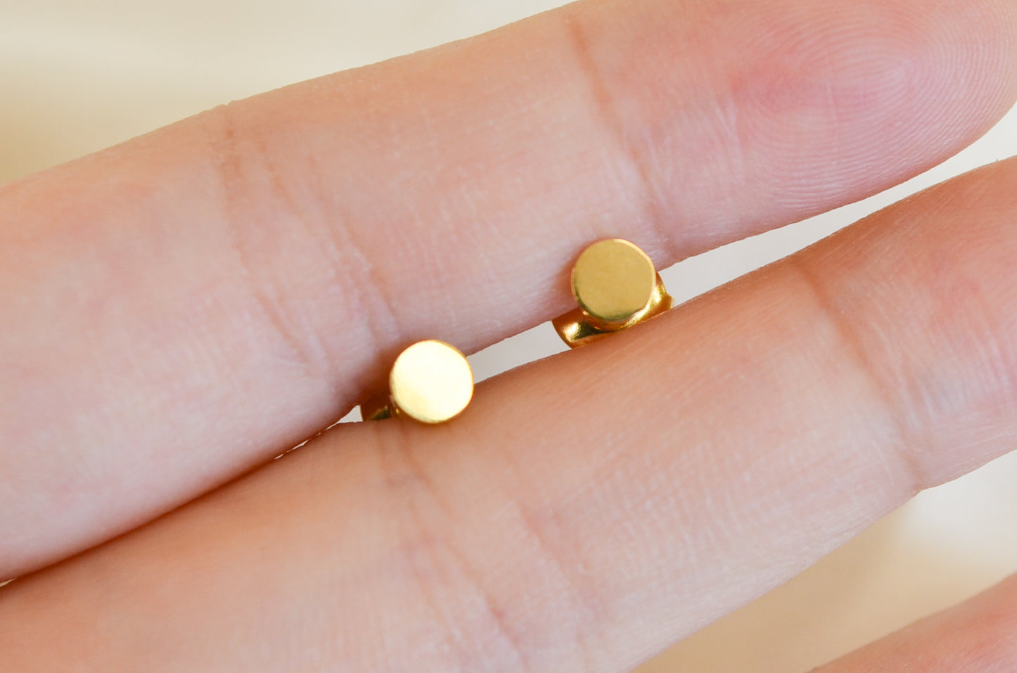 Valentina dainty round stud earrings