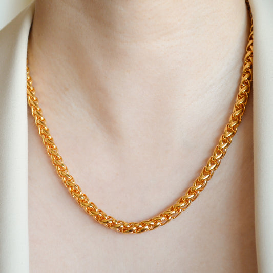 Ella gold rolo link chain statement necklace