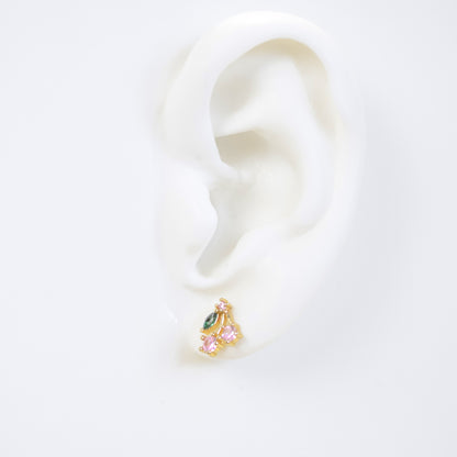 E103 cute cherry fruit stud earrings