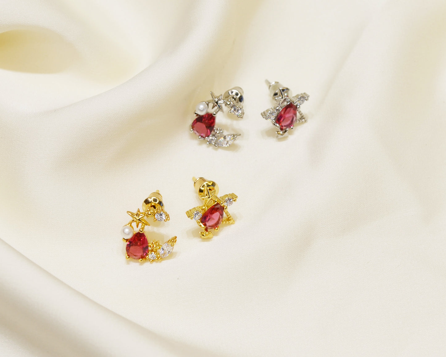E048 Moon Star celestial mixed Earrings sale