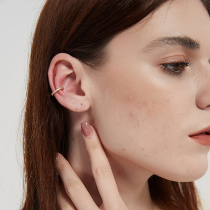 fiona dainty paved cz ear cuff earrings sale