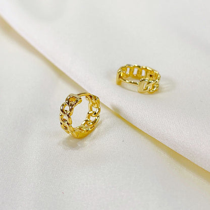 E230 chain hoop earrings, huggie hoop earrings, gold hoops