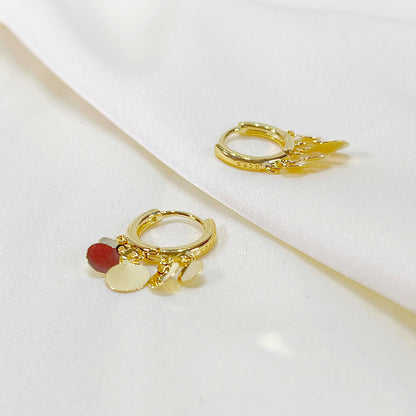 E232 gold disc earrings, disc hoop earrings, coin earrings