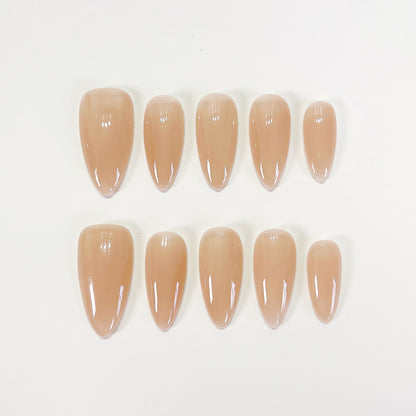 PO099 nude nails, neutral color nail, solid color nails