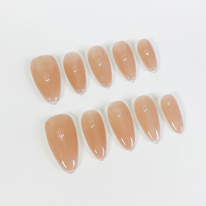 PO099 nude nails, neutral color nail, solid color nails