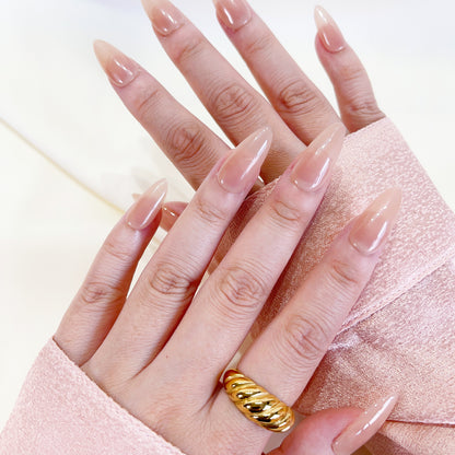 PO099 nude nails, neutral color nail, solid color nails