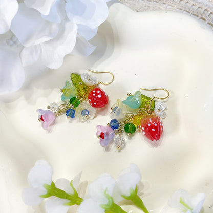 E203 lily flower dangle earrings, flower earrings