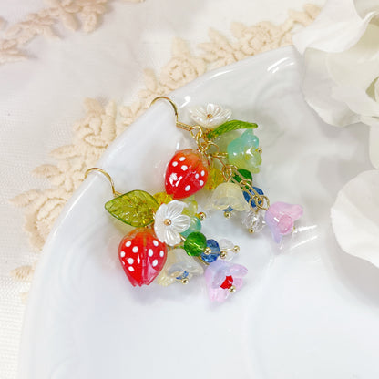 E203 lily flower dangle earrings, flower earrings