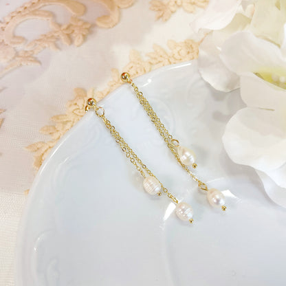 E244 pearl earrings, pearl drop earrings, dangle earrings