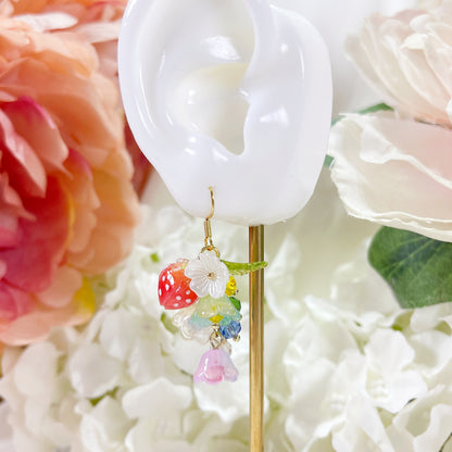 E203 lily flower dangle earrings, flower earrings