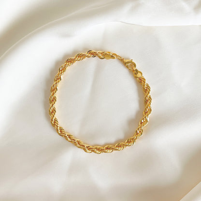 Abby Gold Twist Rope Chain Bracelet
