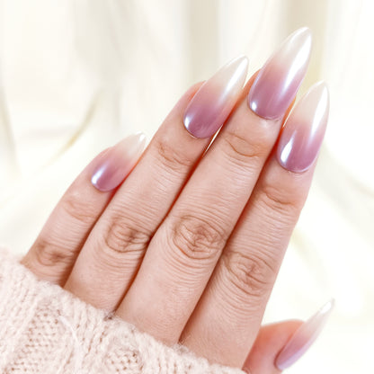 PO120 white ombre glazed donut press on nails