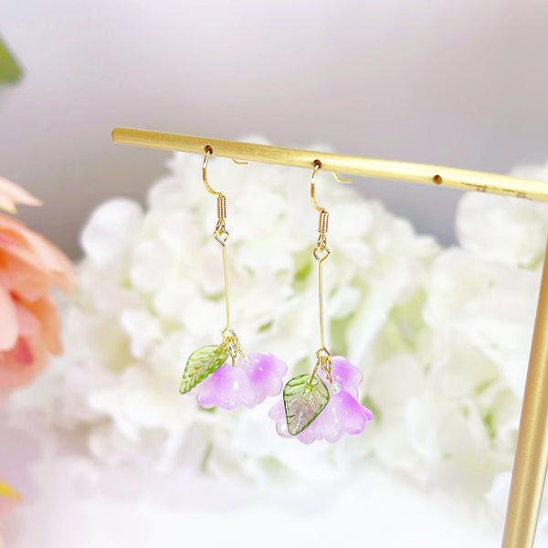 E157 lily of the valley dangle earrings