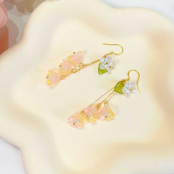 E188 lily of the valley earrings, lily flower earrings