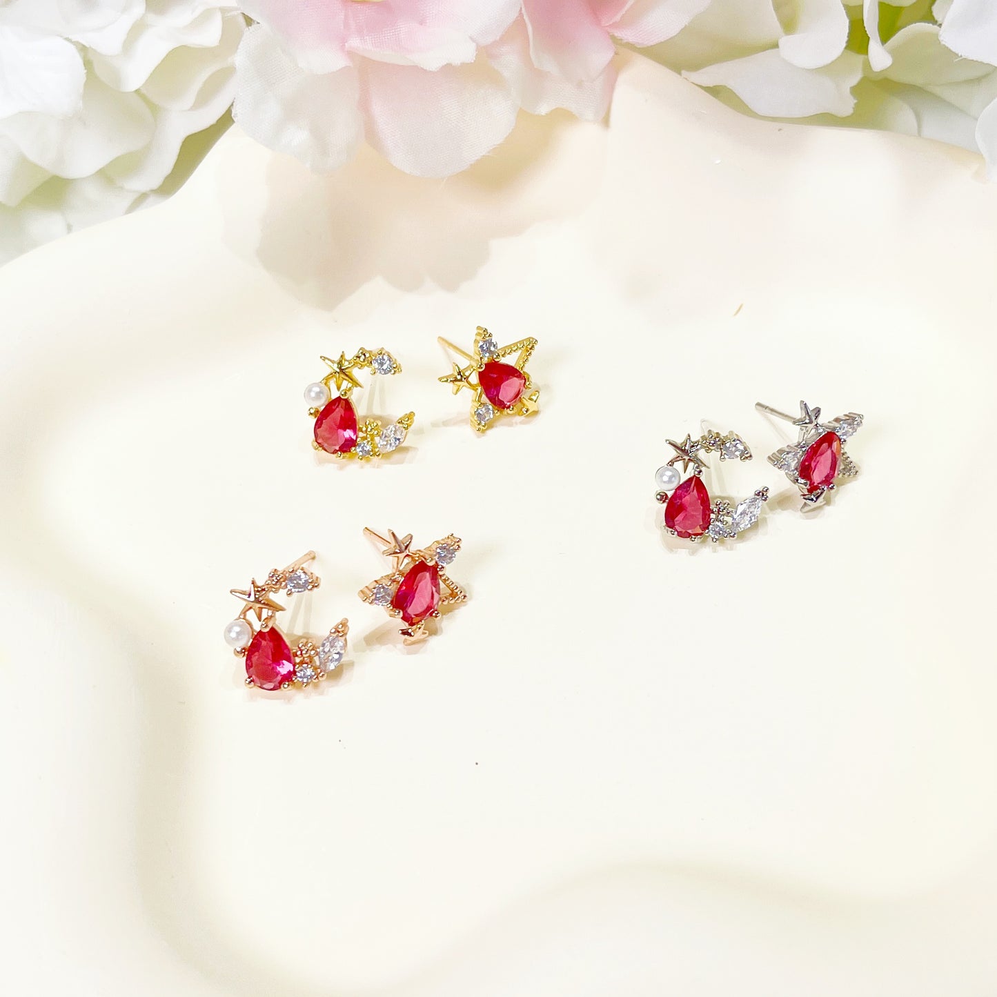 E048 Moon Star celestial mixed Earrings sale
