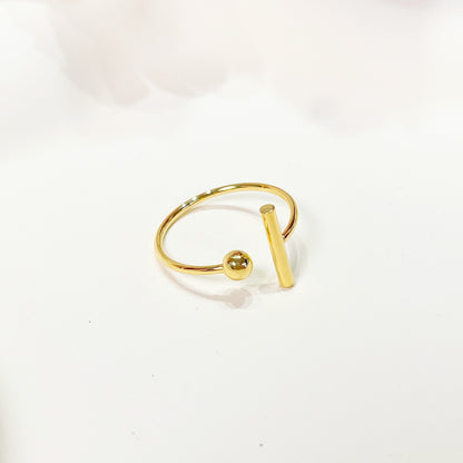 R030 double bar geometric open ring sale