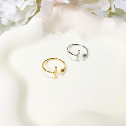 R030 double bar geometric open ring sale