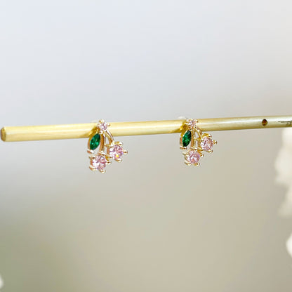 E103 cute cherry fruit stud earrings