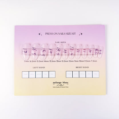 FREE press on nail sizing kit, nail size kit