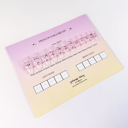 FREE press on nail sizing kit, nail size kit