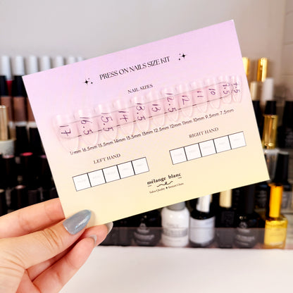 FREE press on nail sizing kit, nail size kit
