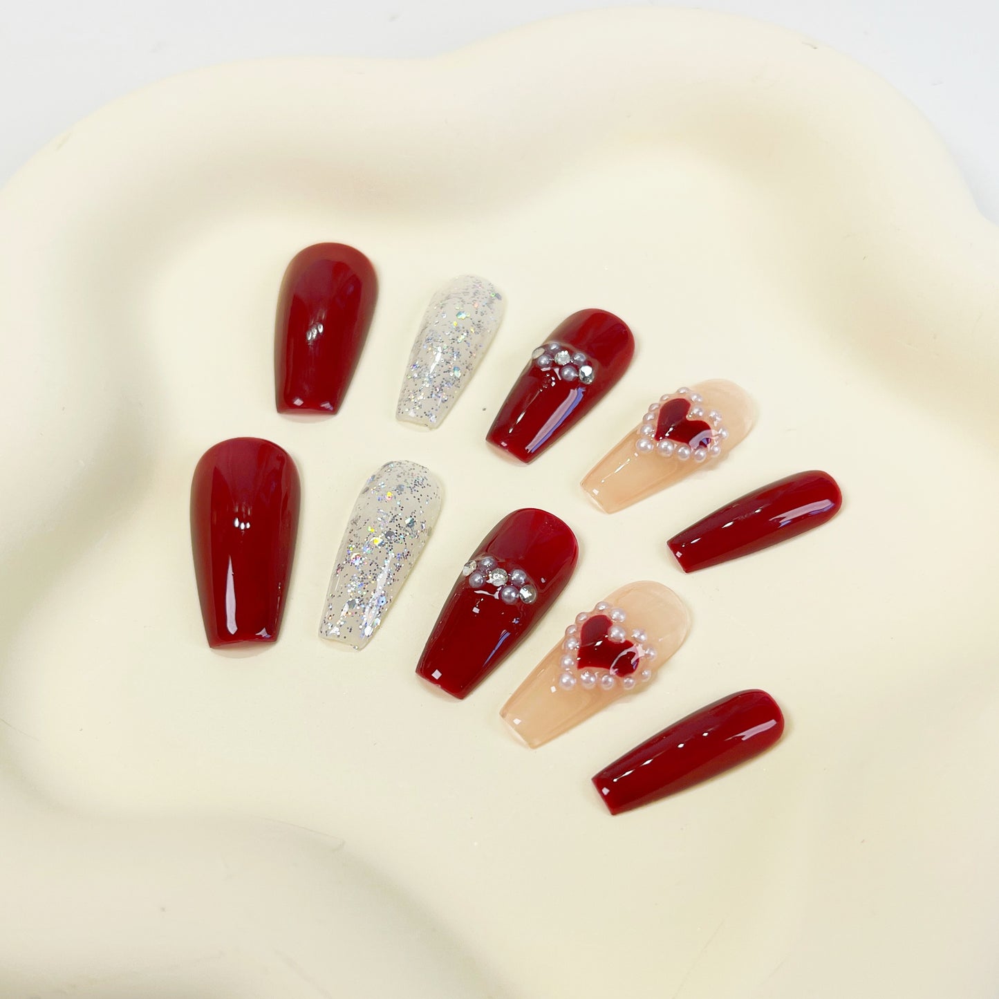 Red Heart Love Press On Nails