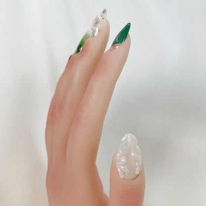 PO049 3d holiday christmas flower press on nails