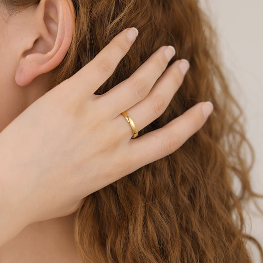 Gold Vermeil brielle minimalist gold ring band