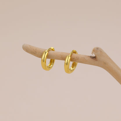E167 dainty plain huggie hoop earrings
