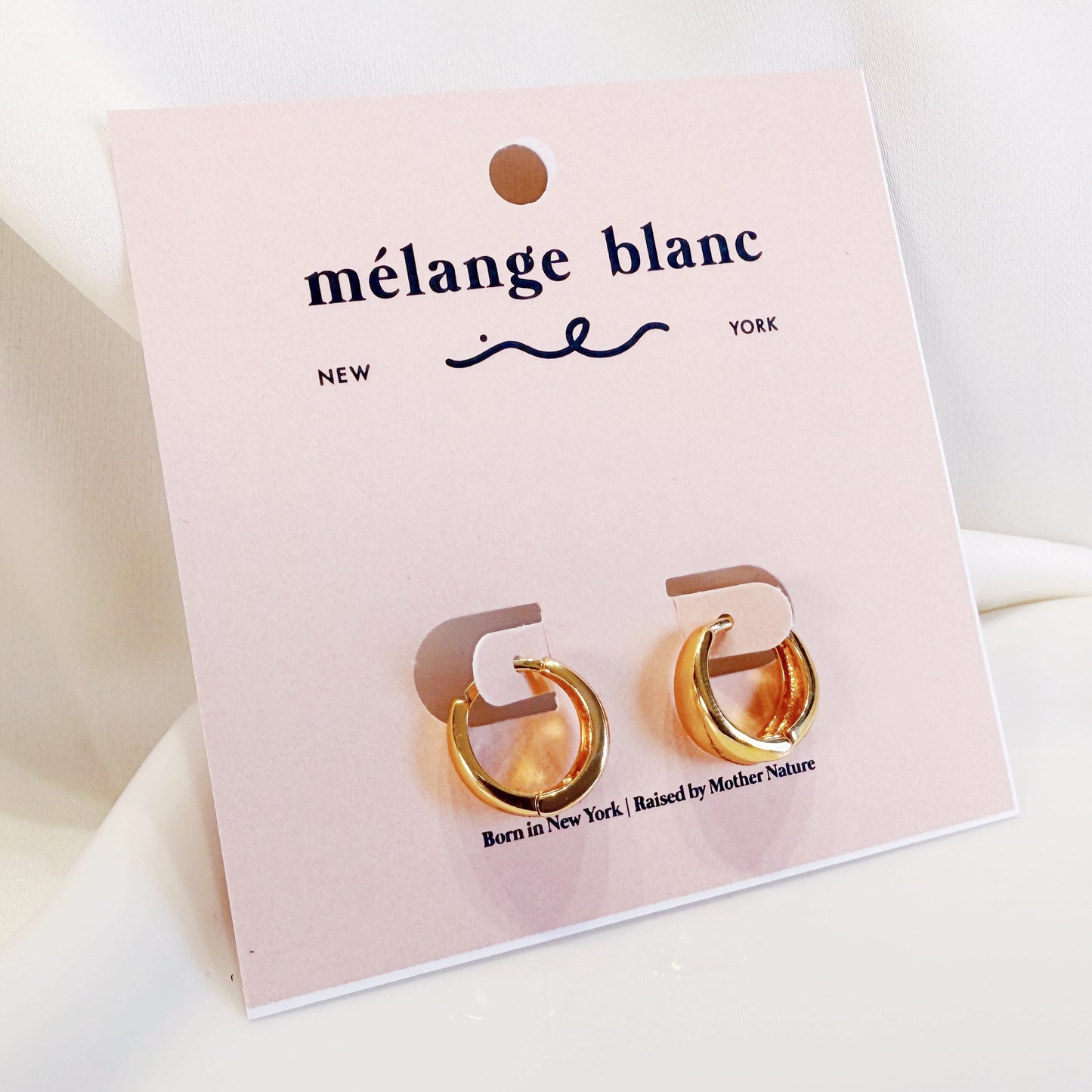 E177 gold thick chunky huggie hoop earrings