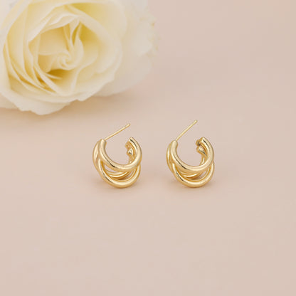 E117 statement triple open hoop earrings