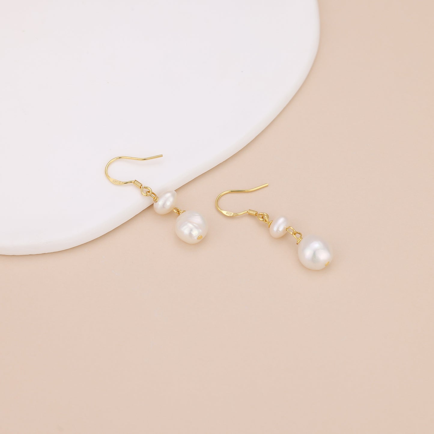 E180 freshwater pearl drop dangle earrings
