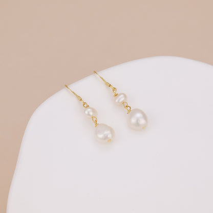 E180 freshwater pearl drop dangle earrings