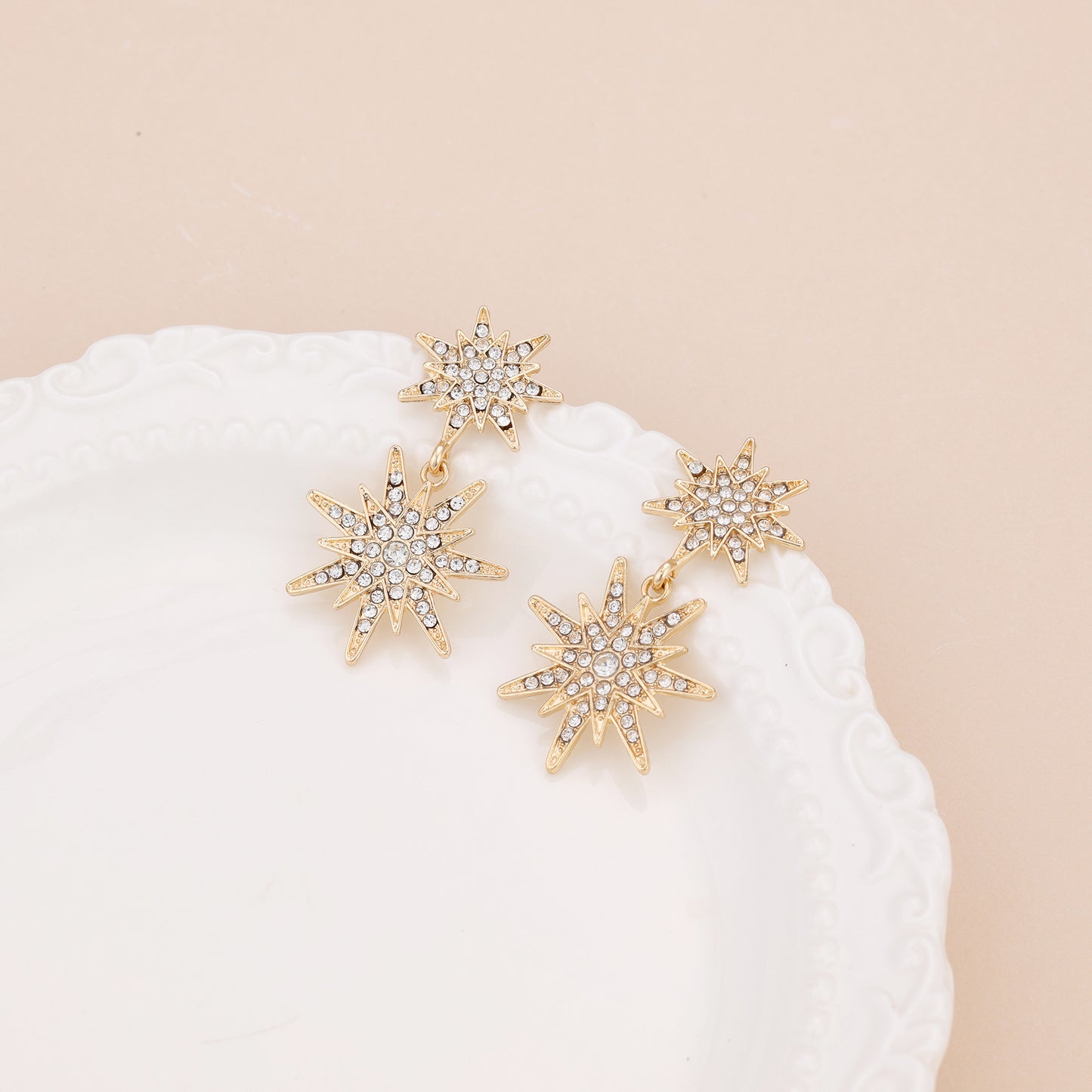E068 statement starburst celestial dangle earrings sale