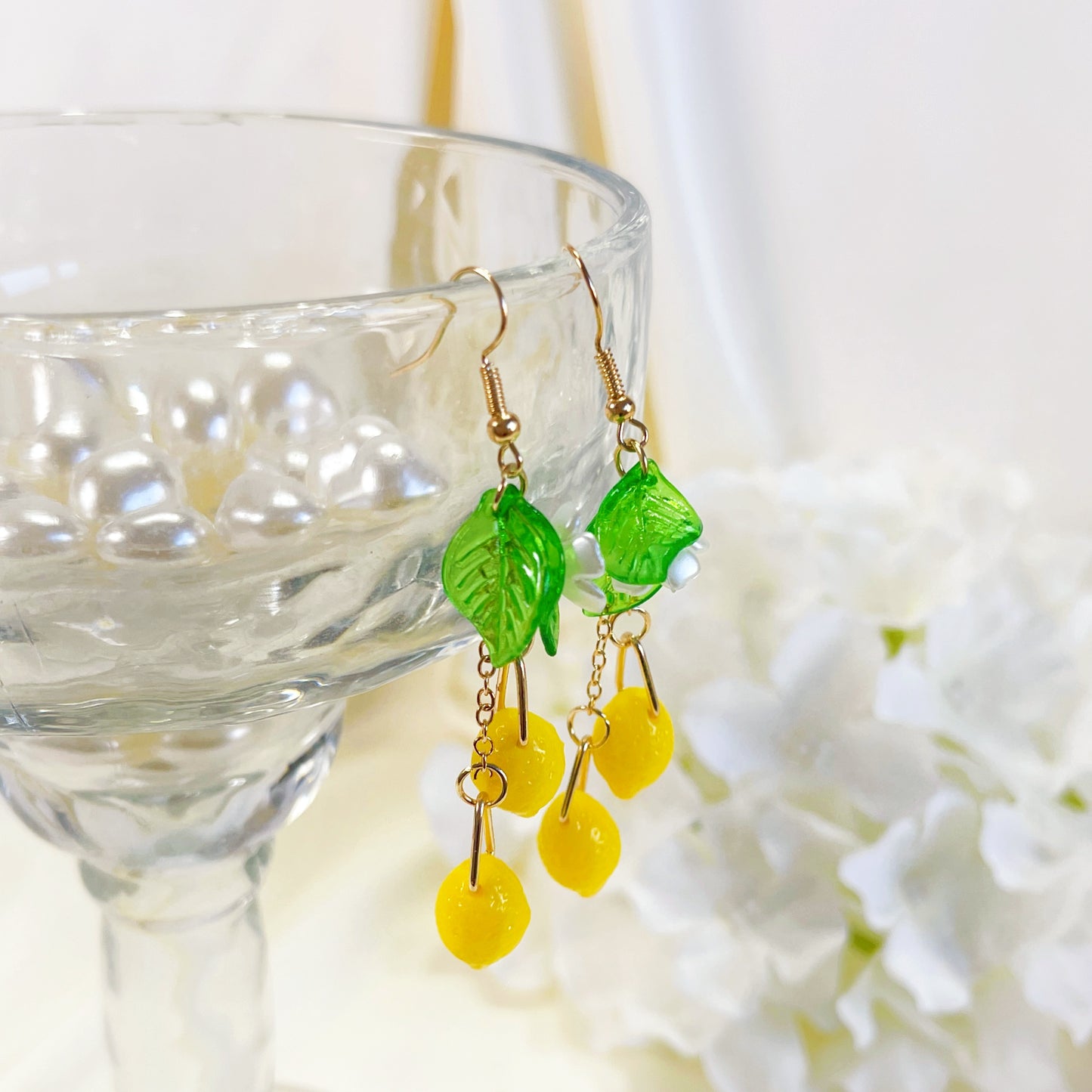 E226 lemon earrings, fruit earrings, cute earrings
