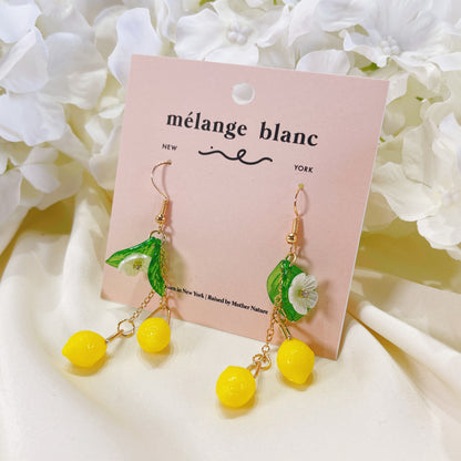 E226 lemon earrings, fruit earrings, cute earrings