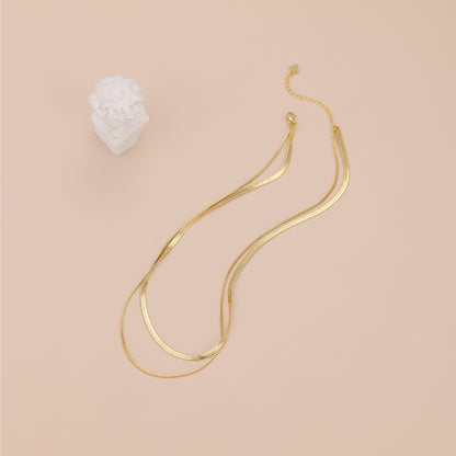N011 double duo rope snake chain necklace