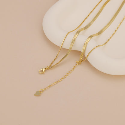 N011 double duo rope snake chain necklace