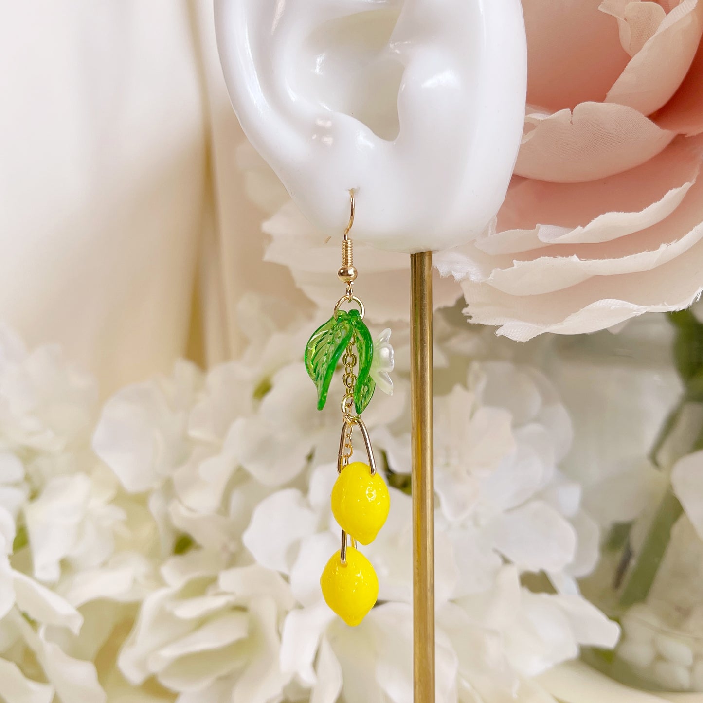 E226 lemon earrings, fruit earrings, cute earrings