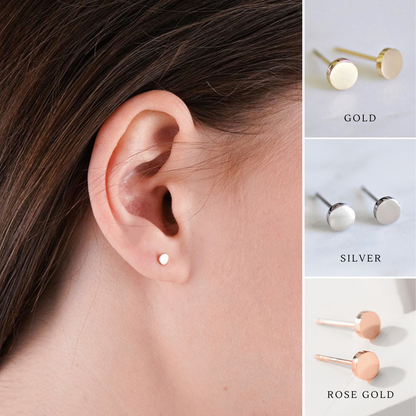 Valentina dainty round stud earrings