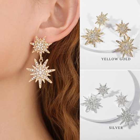 E068 statement starburst celestial dangle earrings sale