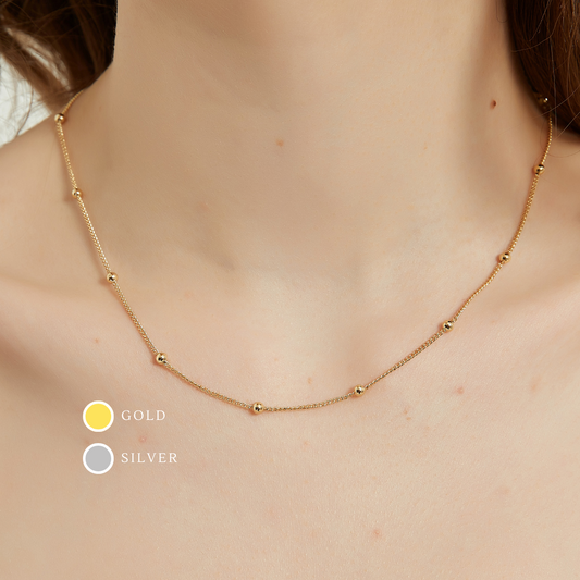 Elise dainty satellite ball chain necklace