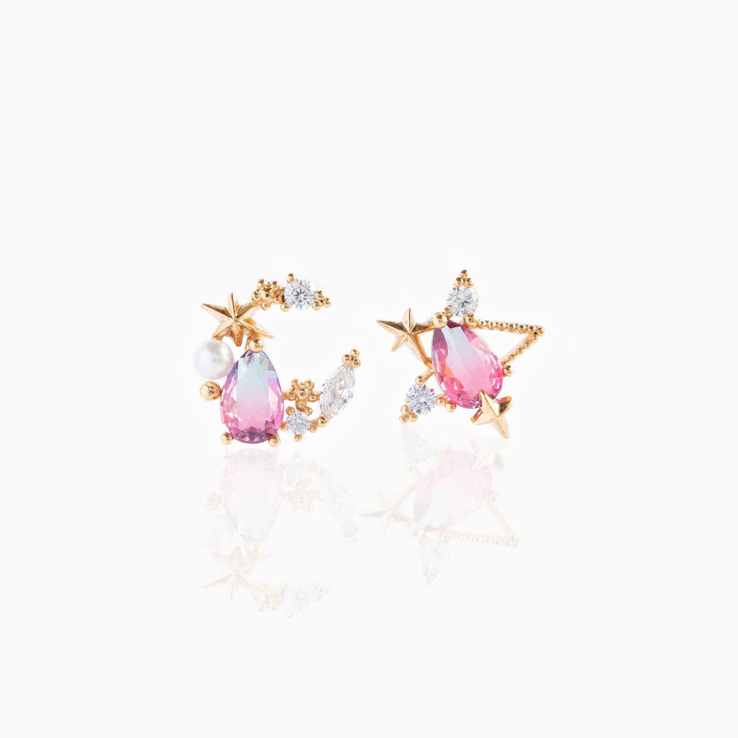 E048 Moon Star celestial mixed Earrings sale