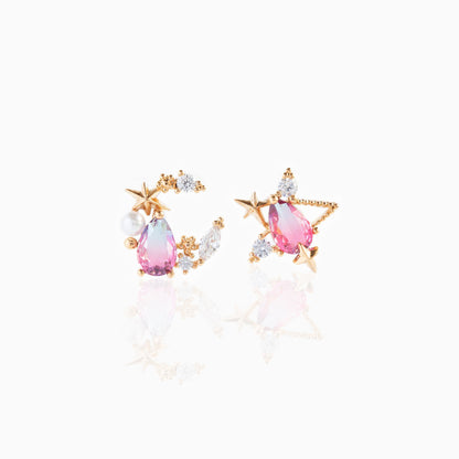 E048 Moon Star celestial mixed Earrings sale