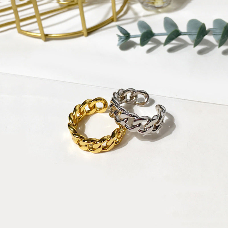 R032 chunky chain link open ring sale