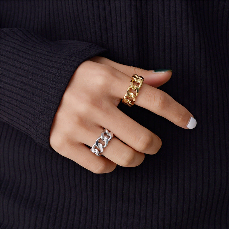 R032 chunky chain link open ring sale