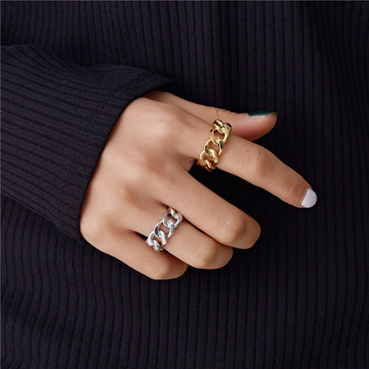 R032 chunky chain link open ring sale