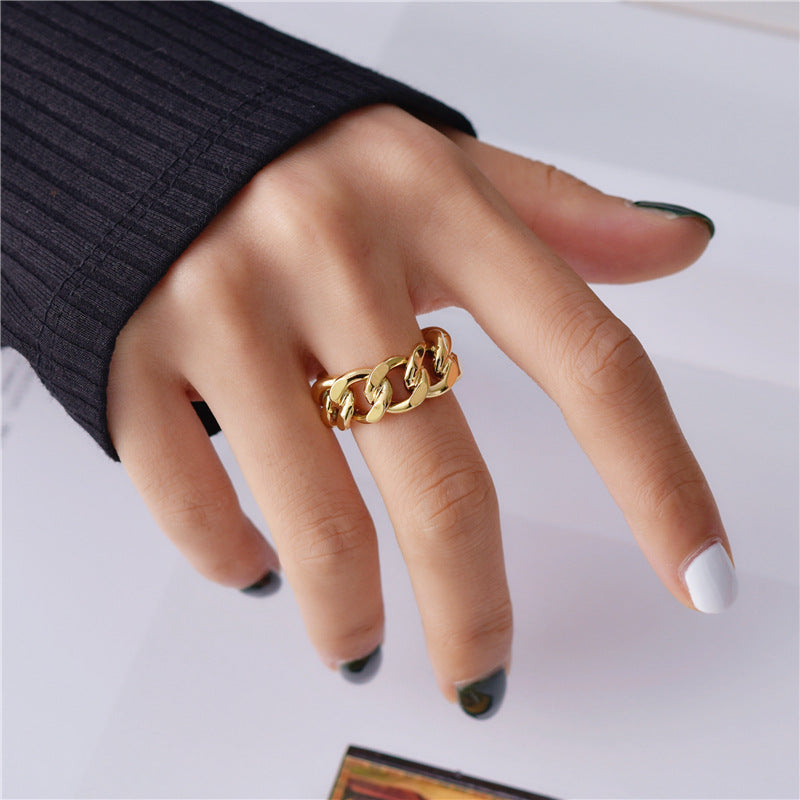 R032 chunky chain link open ring sale